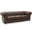 divano chesterfield 3 posti rivestimento in vera pelle cat. 4000natural col 4022 testa di moro