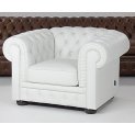 Poltrona Chesterfield vera pelle colore bianco
