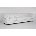 divano 4 posti capitonnè mod. chester - rivestimento in vera pelle cat. 3000 colore bianco